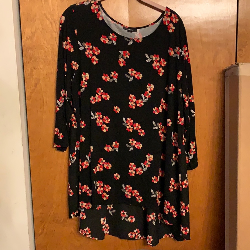 Alfani floral print hi-low top, size XXL
